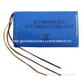 Li-polymer Battery Pack, 3.7V/2500mAh, 1S2P/Cell 563459P w/PCM & NTC, Lead Outer Wires & Connector